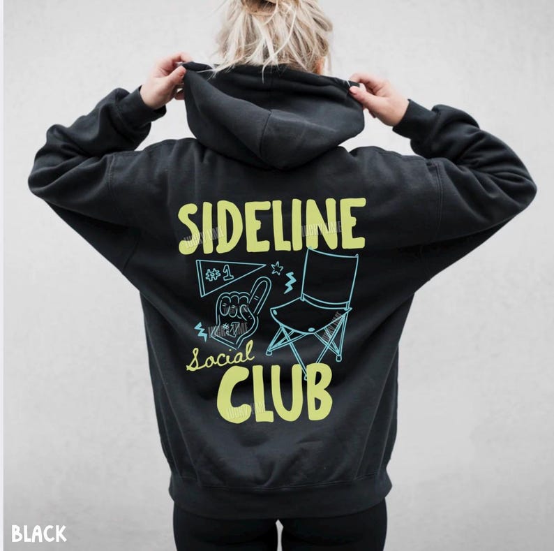 Sideline Social Club Hoodie, Baseball Mom Shirt, Game Day Hoodie, Sports Mama, Soccer Mom, Softball Mom, Football Season, Gameday Sweatshirt