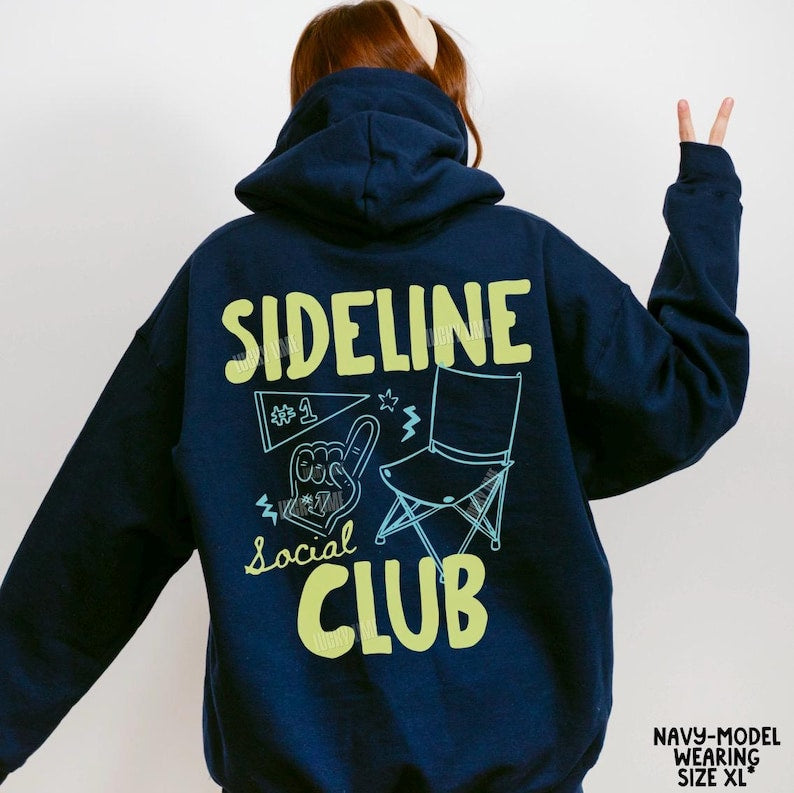 Sideline Social Club Hoodie, Baseball Mom Shirt, Game Day Hoodie, Sports Mama, Soccer Mom, Softball Mom, Football Season, Gameday Sweatshirt