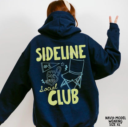 Sideline Social Club Hoodie, Baseball Mom Shirt, Game Day Hoodie, Sports Mama, Soccer Mom, Softball Mom, Football Season, Gameday Sweatshirt