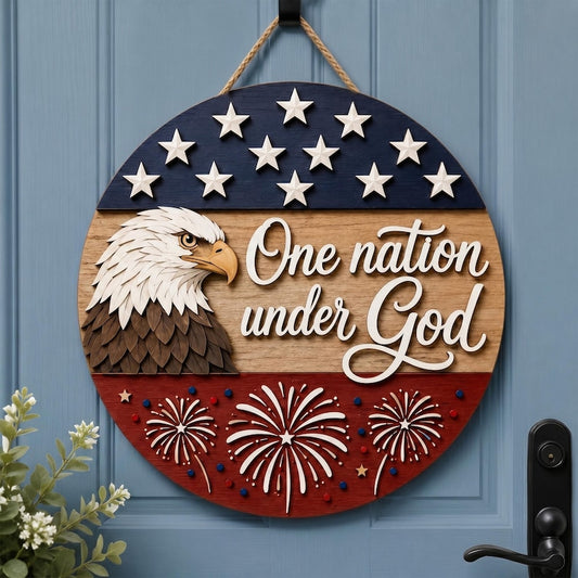 USA 250th Anniversary Sign, Patriotic Door Hanging Decor, Semiquincentennial Floral Wall Art, American Flag 1776-2026 Wooden Door Hanger