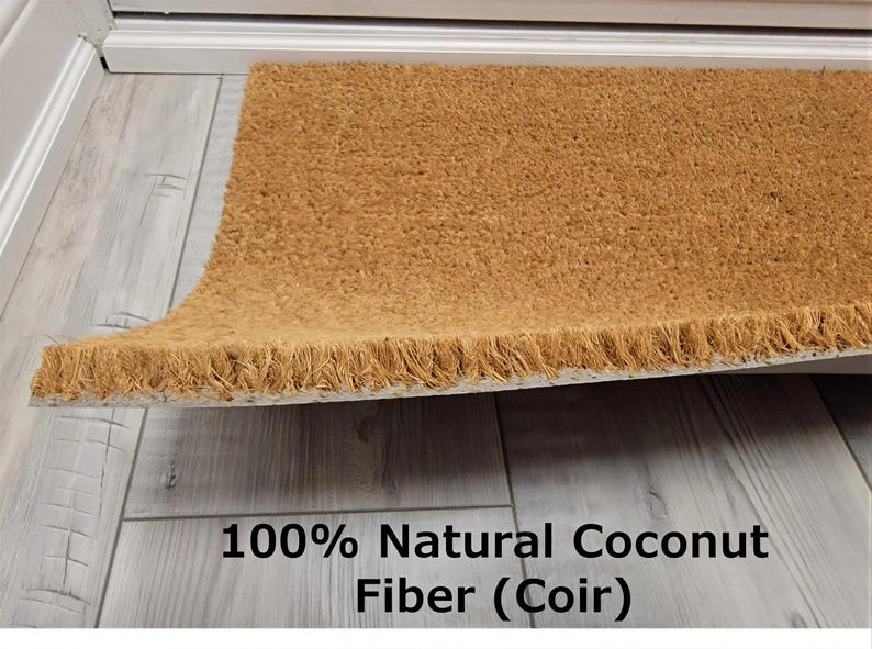 Floral Coir Doormat, Vintage Wildflower Rug, Housewarming Gift