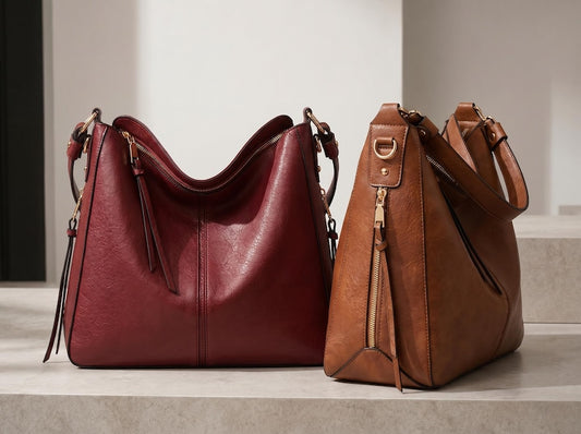 Top Handle Hobo Bag, Slouchy Leather Handbag, Zipper Hobo Purse, Soft Structured Handbag, Detachable Strap Everyday Bag, Carryall Purse