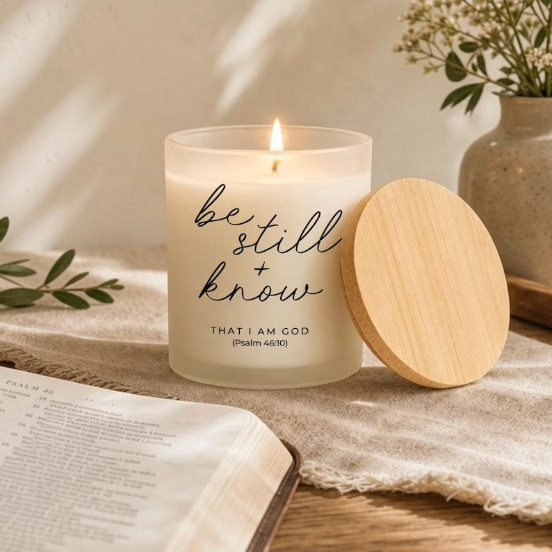 Custom Bible Verse Candle Personalized Christian Gift for Her Scripture Prayer Candle Encouragement Gift Pastor Appreciation Gift Home Decor