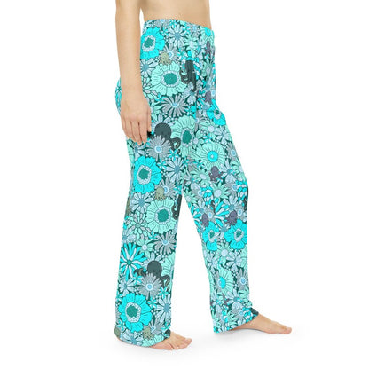 Coastal Octopus Pajama Pants, Beach House Lounge Pants, Ocean Floral Sleep Pants, Nautical Pajamas for Women, Beach Lover Gift