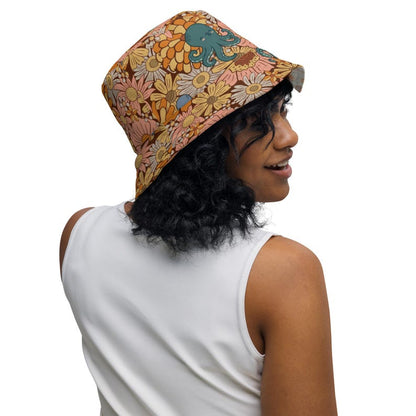 Reversible Bucket Hat Coastal Octopus Hat Beach Sun Hat Ocean Lover Gift Double Sided Hat Fishing Hat Vacation Hat Lucky Levi