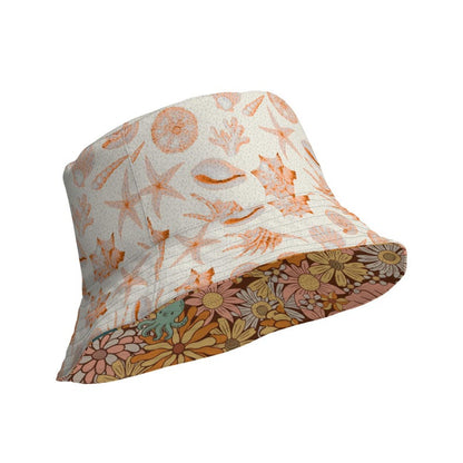 Reversible Bucket Hat Coastal Octopus Hat Beach Sun Hat Ocean Lover Gift Double Sided Hat Fishing Hat Vacation Hat Lucky Levi