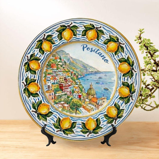 Positano Italy Travel Gift Ceramic Display Plate Amalfi Coast Decor