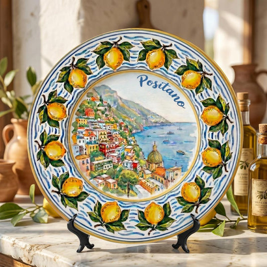 Positano Italy Travel Gift Ceramic Display Plate Amalfi Coast Decor