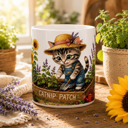 Catnip Patch Gardening Kitten Mug | Ceramic Coffee Cup