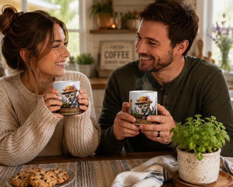 Catnip Patch Gardening Kitten Mug | Ceramic Coffee Cup