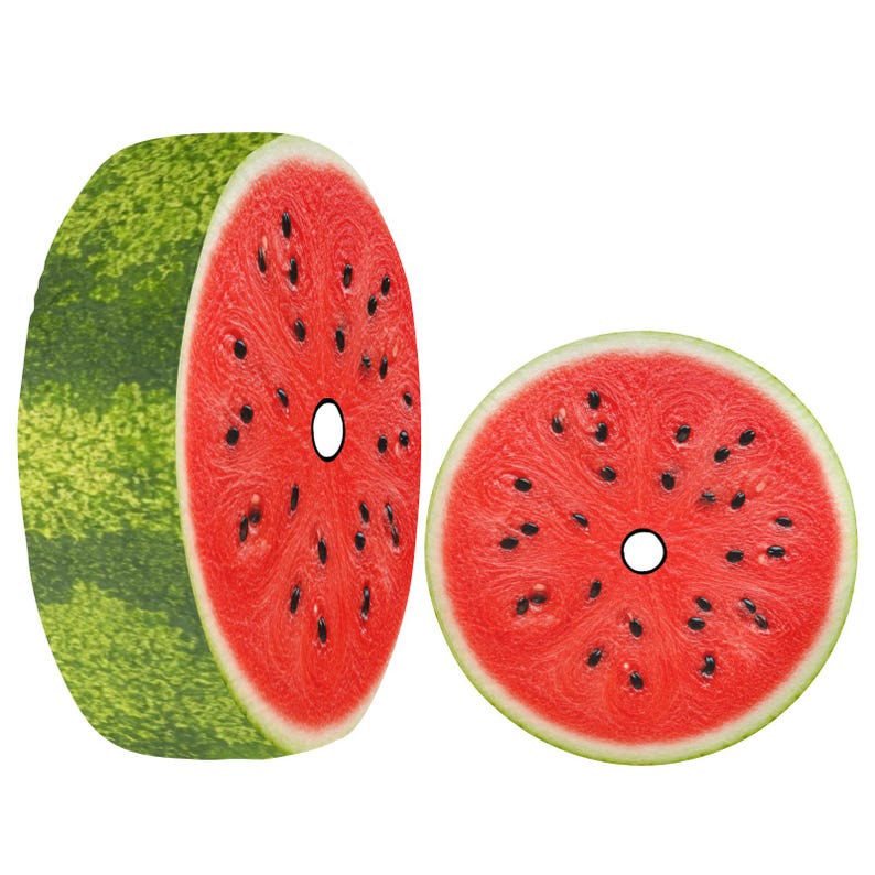 Watermelon Spare Tire Cover, Realistic Summer Jeep Wheel Protector (Backup Camera Hole)