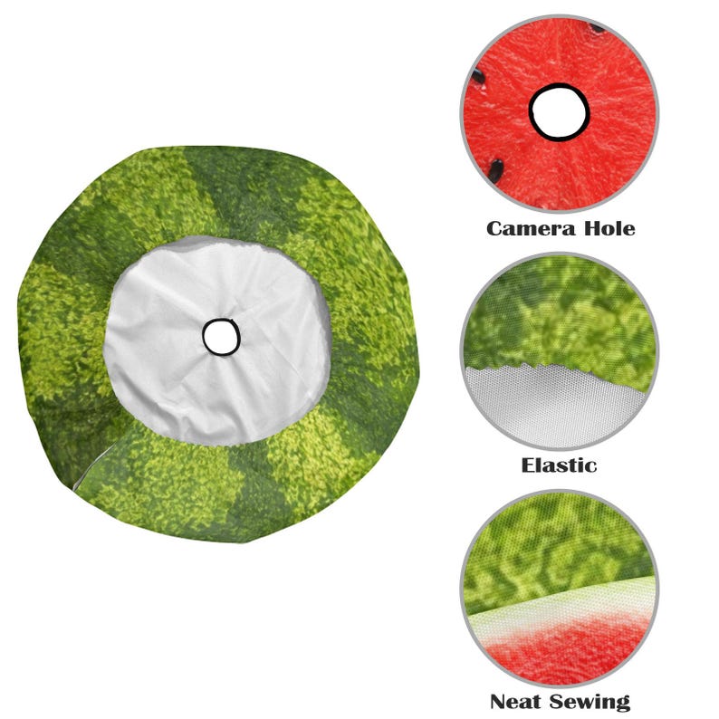 Watermelon Spare Tire Cover, Realistic Summer Jeep Wheel Protector (Backup Camera Hole)