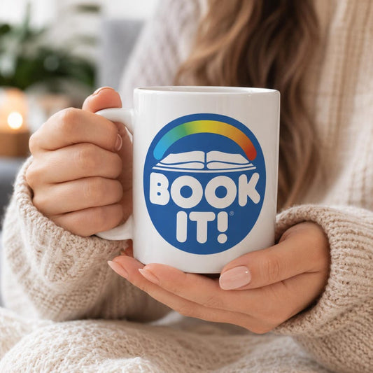 Retro Book It Coffee Mug, 80s 90s Nostalgia Gift for Teachers & Librarians 11 or 15 oz