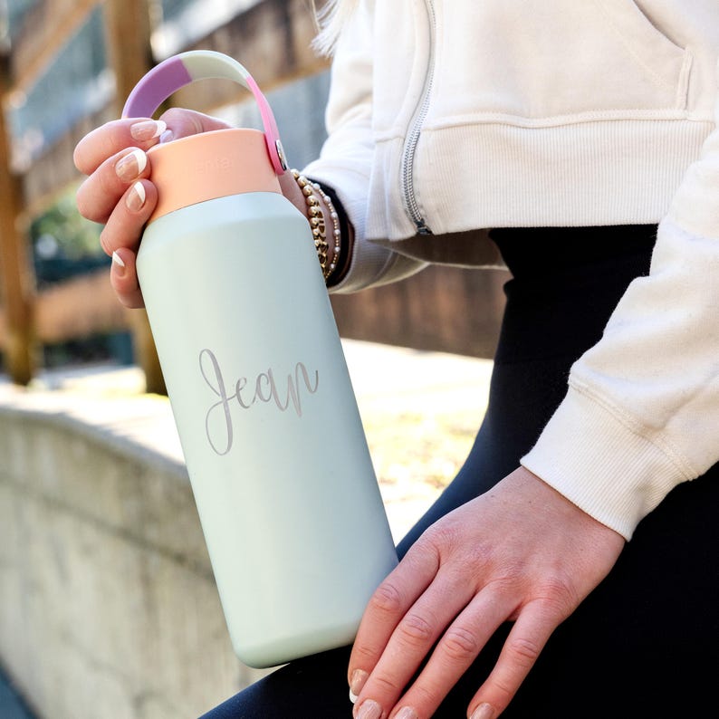 Personalized 40oz Stainless Steel Water Bottle | Custom Laser Engraved Name