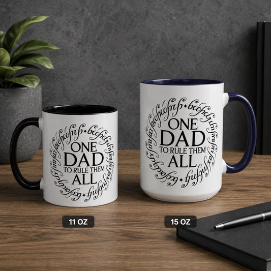 One Dad to Rule Them All Coffee Mug, Fantasy Nerdy, Fathers Day (11, 15oz)