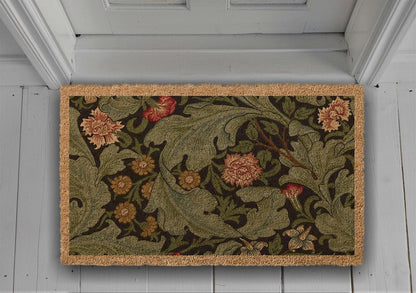Floral Coir Doormat, Vintage Wildflower Rug, Housewarming Gift