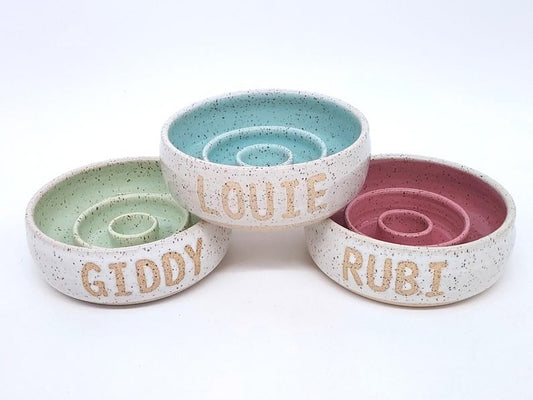 Slow Feeder Personalized Handmade Ceramic Dog Bowl | Custom Bowl | Customization | Puzzle Toy | Dog Feeder| Pottery | Healthy Eating