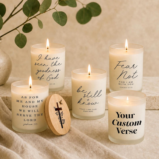 Custom Bible Verse Candle Personalized Christian Gift for Her Scripture Prayer Candle Encouragement Gift Pastor Appreciation Gift Home Decor