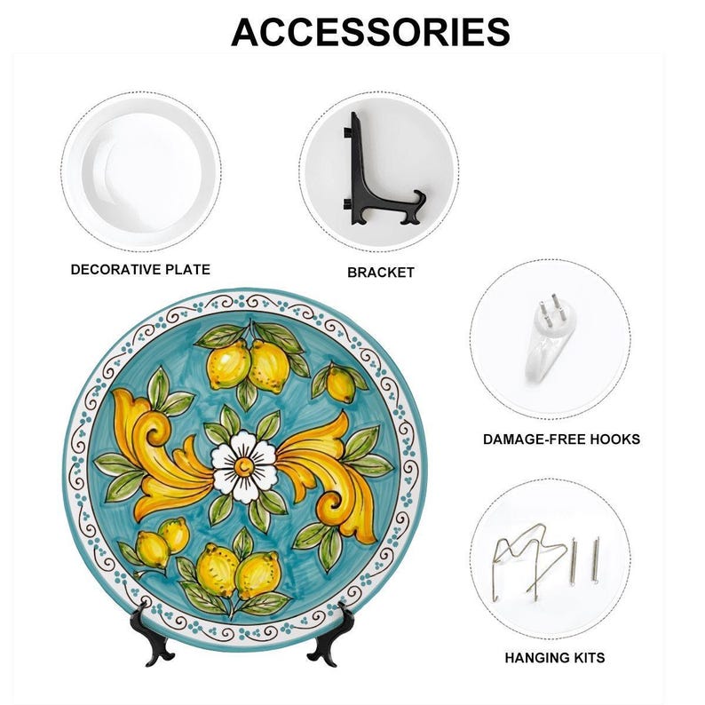 Rustic Italian Villa Style Decor Inspired By Sorrento Lemons Ceramic Display Plate