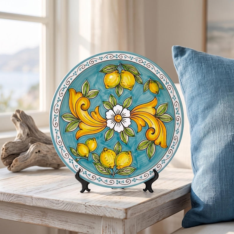 Rustic Italian Villa Style Decor Inspired By Sorrento Lemons Ceramic Display Plate