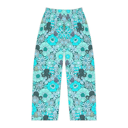 Coastal Octopus Pajama Pants, Beach House Lounge Pants, Ocean Floral Sleep Pants, Nautical Pajamas for Women, Beach Lover Gift