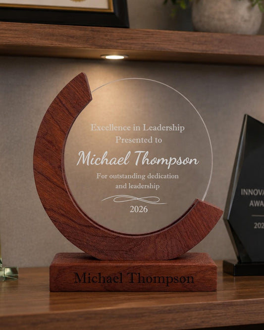 Employee Recognition Award – Personalized Acrylic Plaque, Custom Corporate Trophy