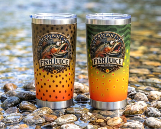 Fish Juice Trout Tumbler • 20oz Insulated • Brook or Brown Pattern