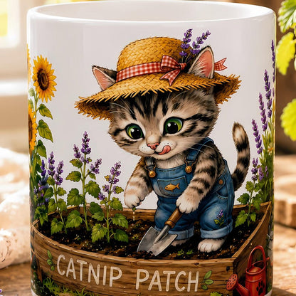 Catnip Patch Gardening Kitten Mug | Ceramic Coffee Cup