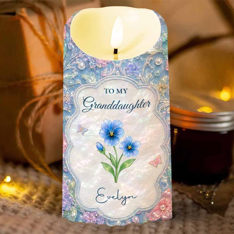 Personalized To My Granddaughter Once Upon A Time LED Candle, I Love You Candle For Her, Gift For Granddaughter From Grandma