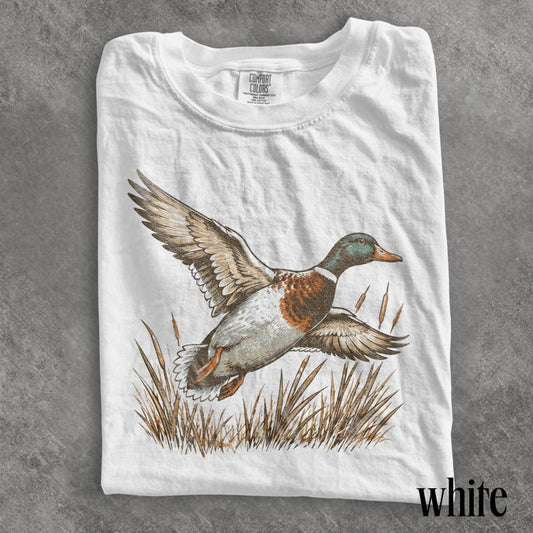 Vintage Mallard Duck Graphic Tee, Retro Waterfowl Hunting Shirt, Rustic Wildlife Outdoor Top, Comfort Colors® Hunter Gift Tee