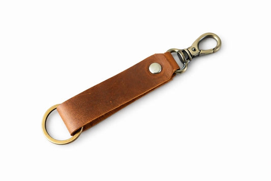 Personalized Leather Keychain, Custom Name Keychain, Genuine Leather Key Holder, Handmade Key Organizer, Gift for Men & Women