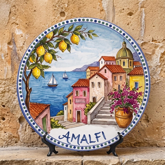 Decorative Display Plate Inspired by Amalfi & Coastline Ceramic Home Art