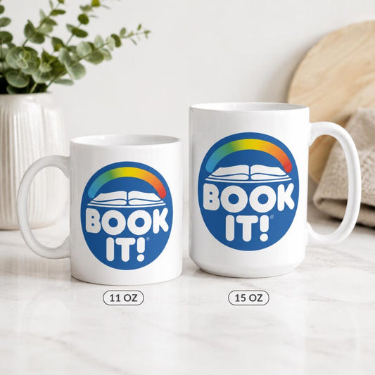 Retro Book It Coffee Mug, 80s 90s Nostalgia Gift for Teachers & Librarians 11 or 15 oz