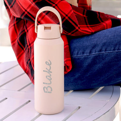 Personalized 40oz Stainless Steel Water Bottle | Custom Laser Engraved Name
