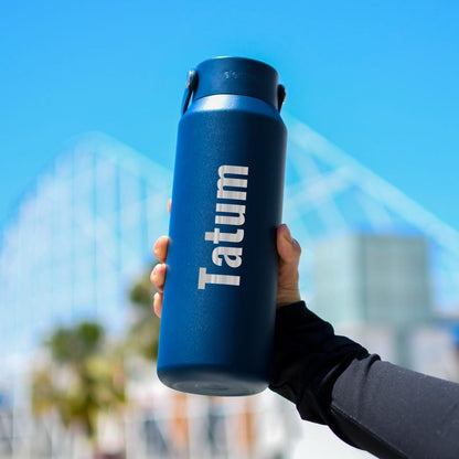 Personalized 40oz Stainless Steel Water Bottle | Custom Laser Engraved Name