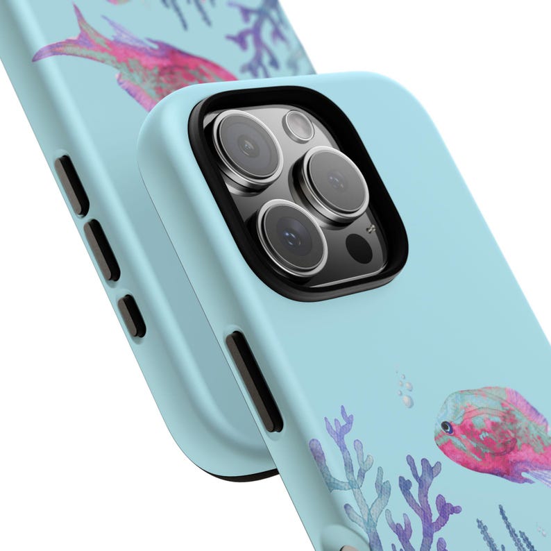 Coastal Fish Phone Case, iPhone Samsung Google Pixel Case, Beach Ocean Phone Cover, Watercolor Coral Fish, Cute Fish Phone case