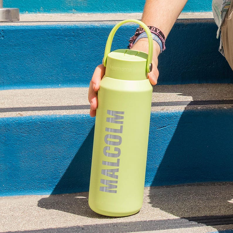 Personalized 40oz Stainless Steel Water Bottle | Custom Laser Engraved Name