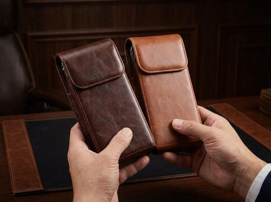 Leather Phone Case, Belt Holster For Men, Cell Phone Pouch, Vertical Mobile Holder, Belt Loop Carry Case, Flip Cover Smartphone Sleeve