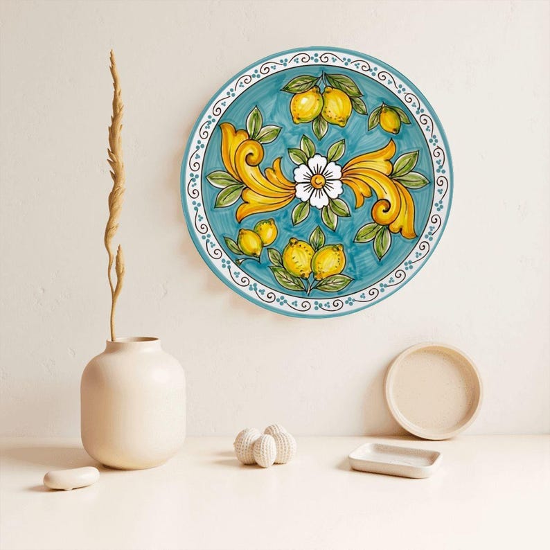 Rustic Italian Villa Style Decor Inspired By Sorrento Lemons Ceramic Display Plate