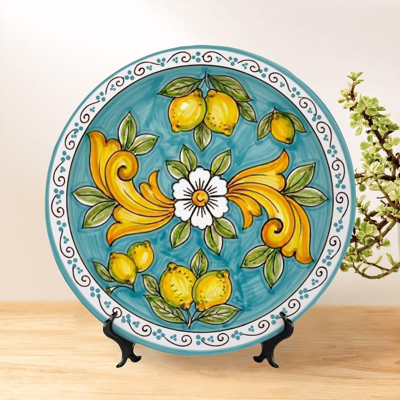 Rustic Italian Villa Style Decor Inspired By Sorrento Lemons Ceramic Display Plate