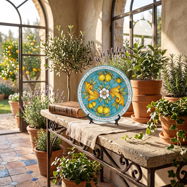 Rustic Italian Villa Style Decor Inspired By Sorrento Lemons Ceramic Display Plate