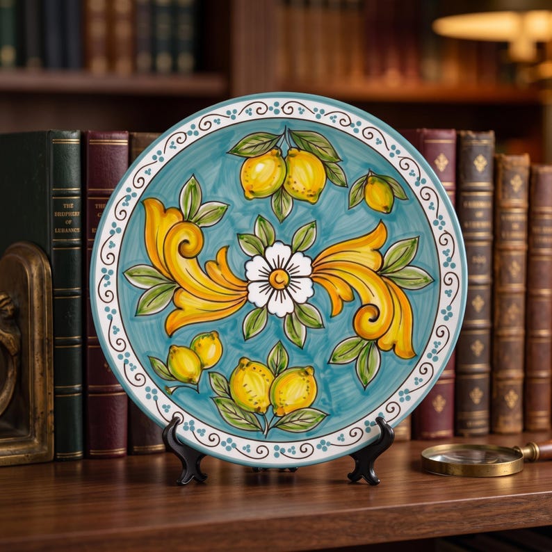 Rustic Italian Villa Style Decor Inspired By Sorrento Lemons Ceramic Display Plate