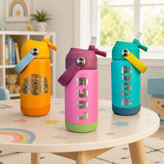 Personalized Kids Water Bottle, Custom Gift for Kids, Back to School, Camp Cup, Stainless Steel 12oz