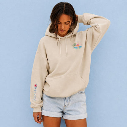 Bible Verse Hoodie Christian Women Faith Inspired Pullover Sweatshirt Teen Girl Youth Group Shirt Religious Camp Apparel Jesus Love Theme