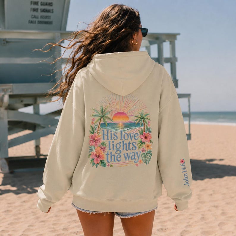 Bible Verse Hoodie Christian Women Faith Inspired Pullover Sweatshirt Teen Girl Youth Group Shirt Religious Camp Apparel Jesus Love Theme