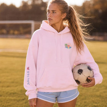 Bible Verse Hoodie Christian Women Faith Inspired Pullover Sweatshirt Teen Girl Youth Group Shirt Religious Camp Apparel Jesus Love Theme