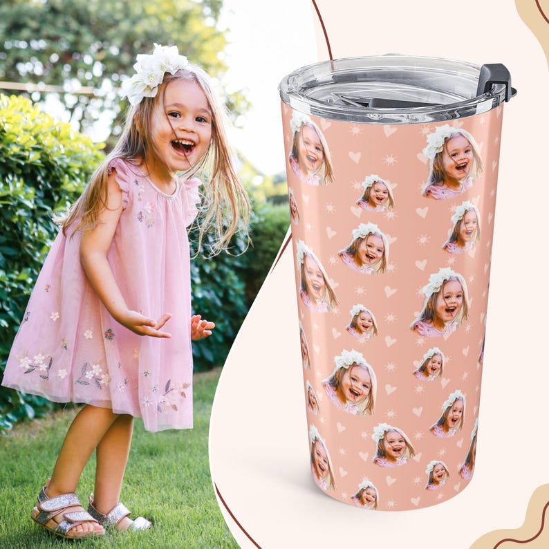 Personalized Pet Photo Tumbler, Custom Photo Insulated Tumbler 20oz with Many Faces, Travel Mug, Pet Gift