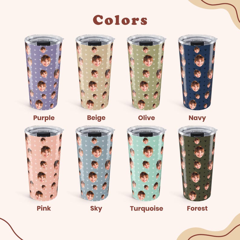 Personalized Pet Photo Tumbler, Custom Photo Insulated Tumbler 20oz with Many Faces, Travel Mug, Pet Gift