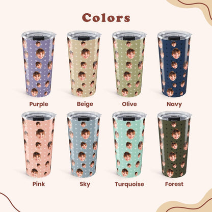 Personalized Pet Photo Tumbler, Custom Photo Insulated Tumbler 20oz with Many Faces, Travel Mug, Pet Gift