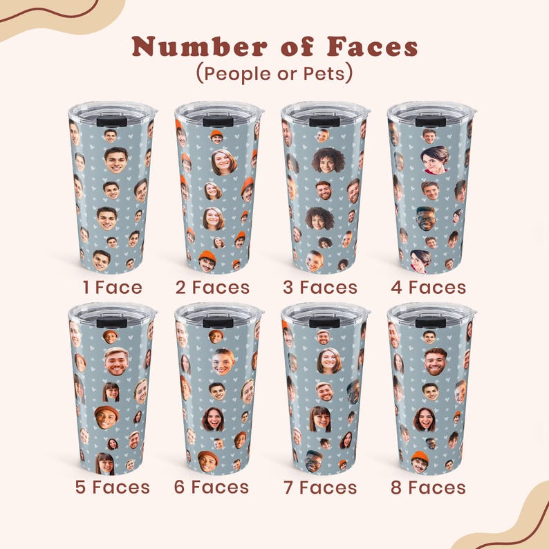 Personalized Pet Photo Tumbler, Custom Photo Insulated Tumbler 20oz with Many Faces, Travel Mug, Pet Gift